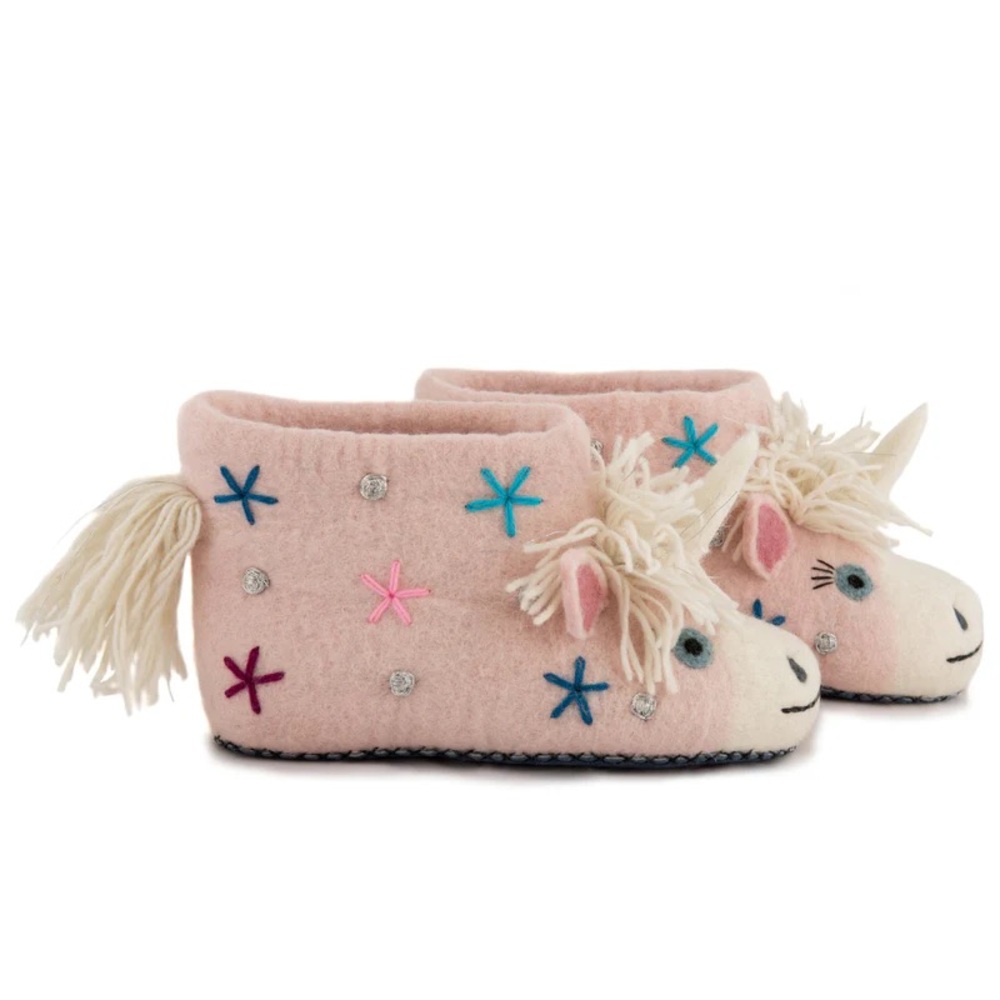 Sew Heart Felt Adult Unicorn Fleece Slippers